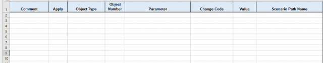 Figure 3. Excel Change Data Spreadsheet format