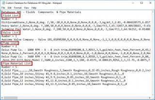 Figure 7 - New external database file opened in Notepad to verify the custom information that has been transferred from the Local User Database. Figure 7 - New external database file opened in Notepad to verify the custom information that has been transferred from the Local User Database.