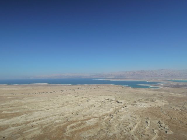 Dead Sea from the Masada Roman Fortress