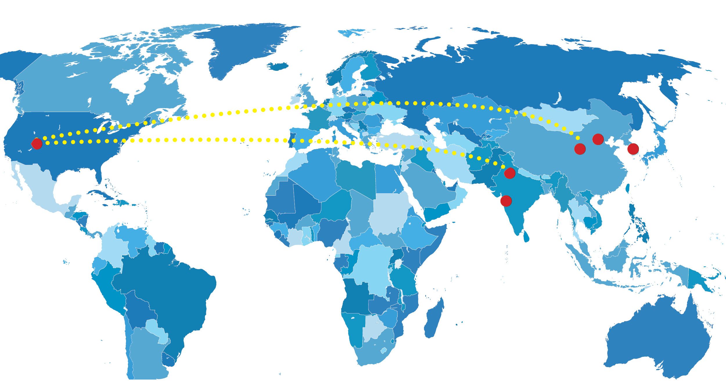Map of AFT International Workshops Locations