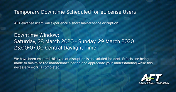 Temporary Downtime for eLicense 