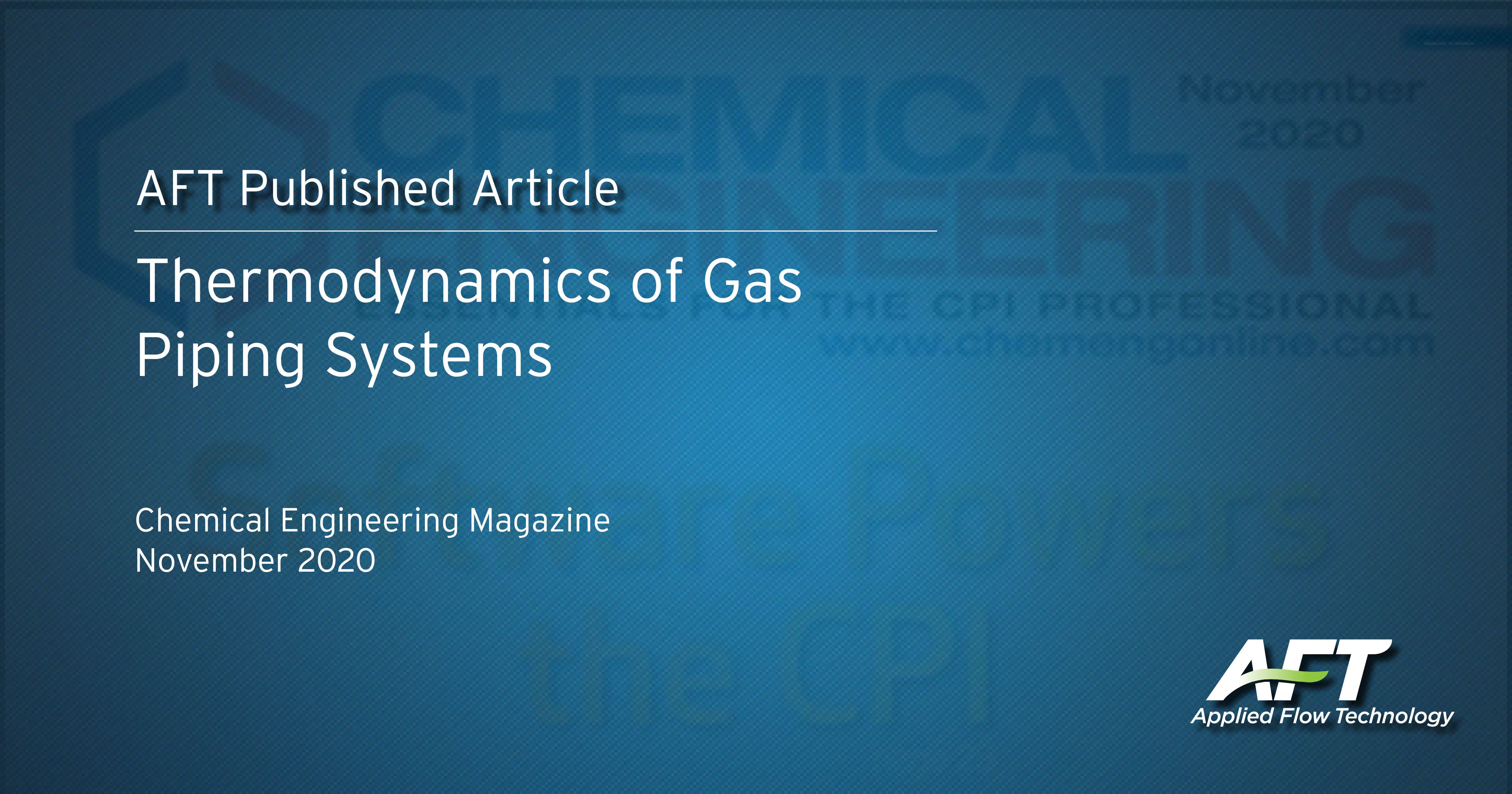 Thermodynamics of Gas Piping Systems