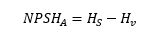 NPSHA General Equation