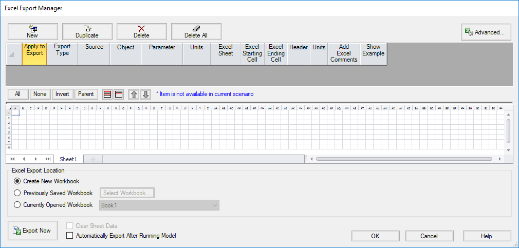 Excel Export Manager.