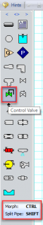 Figure 7 - Hot key ToolTips for Control Valve.