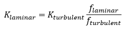 The original ATKF equation: K_laminar = K_turbulent * f_laminar / f_turbulent