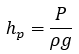 Pressure head equation. Pressure head equals static pressure divided by fluid density and gravitational acceleration