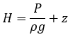 Hydraulic Gradeline (HGL) equation. Hydraulic gradeline equals the static pressure divided by the fluid density times gravitational acceleration plus the elevation of the liquid surface.