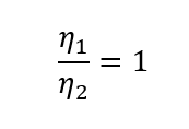 Efficiency at the rated speed divided by the efficiency at the new speed equals one.