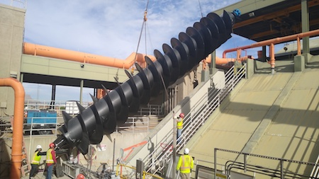 Archimedes Screw pumps at Tres Rios WRF in 2021