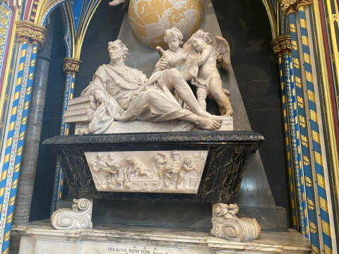 Memorial statue near Isaac Newton