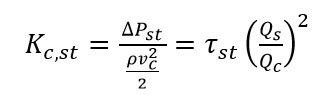 Equation 1: Diverging tee straight-flow pipe K factor equation (with respect to common-flow pipe velocity)