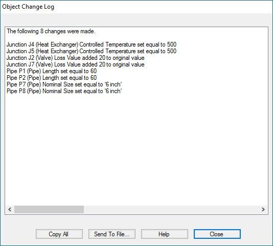 Figure 4: The Object Change Log is displayed after importing Excel Change Data