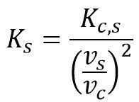 Equation 4: K factor conversion equation to convert from Kc,s to Ks