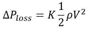 Equation 5: Pressure Loss Equation with K factor