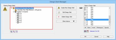 Figure 5 - The Design Alert Manager with an Existing Design Alert that has just been created and show in the Existing Design Alert field.